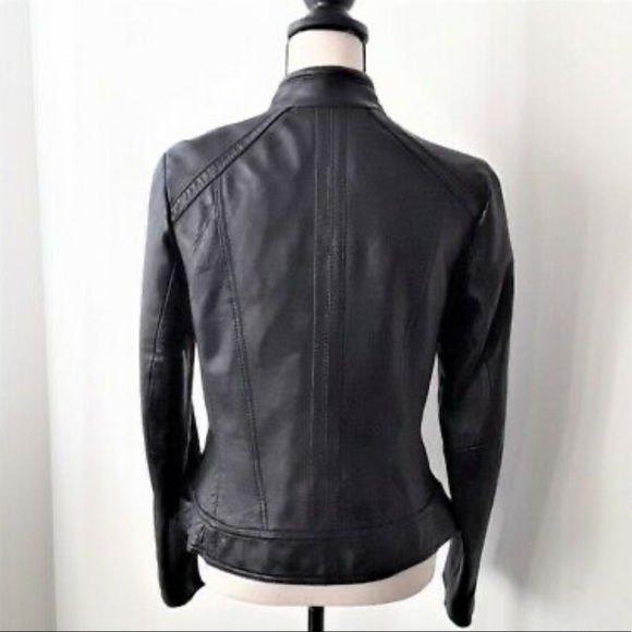 Michael Kors Genuine Leather Moto Jacket - Picture 3 of 8